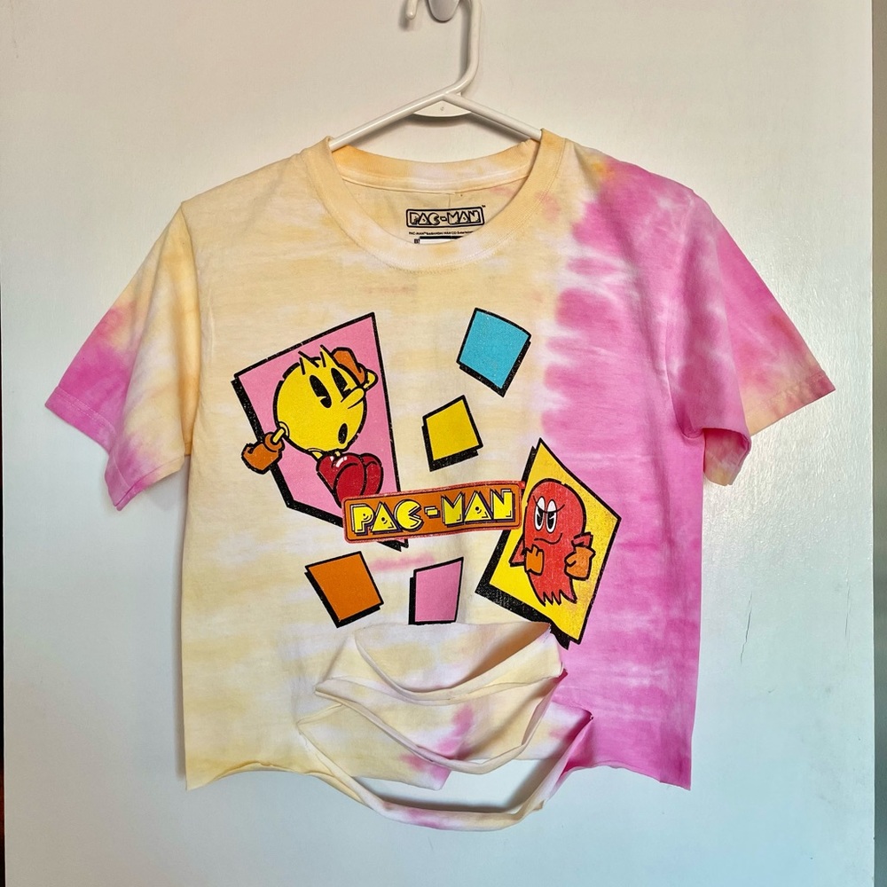 PAC Man C-Life Tie Dye Crop T-Shirt - Size S